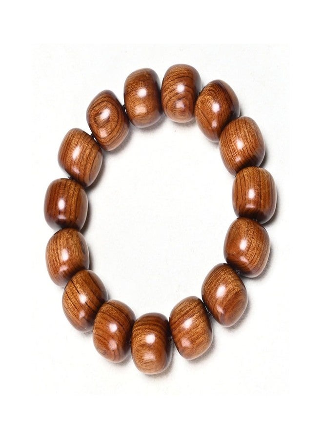 Hondark Natural Wooden Bracelet Adult Spring Bracelet Bead Dia. 0.8 inch 12 Beads 1pc (WishesEngrave) - Image 3